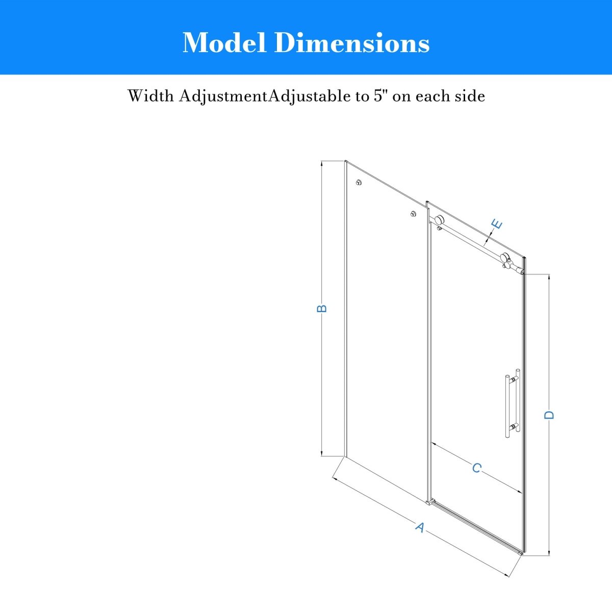 Monblari T-shaped Sliding Glass Shower Door