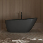 MonBlari 67" × 31.5" Black Acrylic Freestanding Soaking Bathtub
