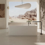solid surface back to wall bathtub for modern bathrooms