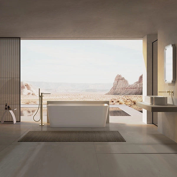 premium acrylic rectangular soaking bathtub