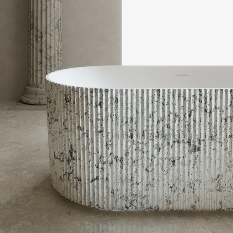 premium soaking bath fluted bathtub freestanding tub