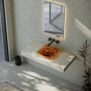 Clear Amber Resin Countertop Bathroom Vessel Sink