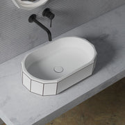 BERYL Series countertop sink with black rim for modern bathrooms