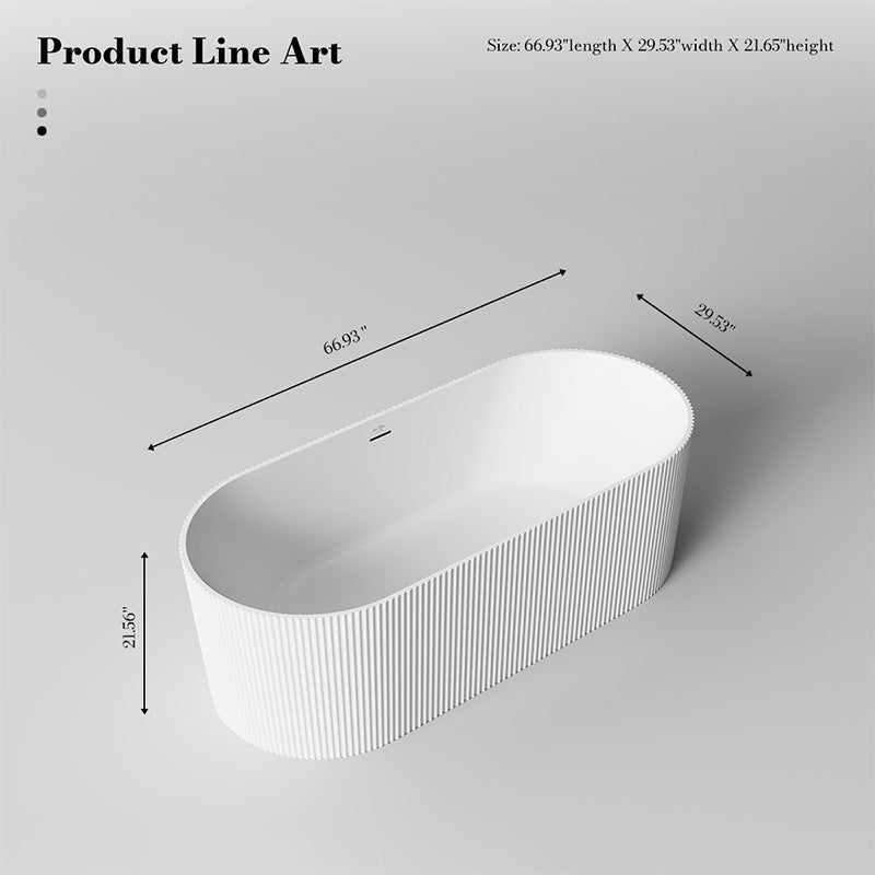 NOVA Series solid surface bathtub for modern bathroom spaces