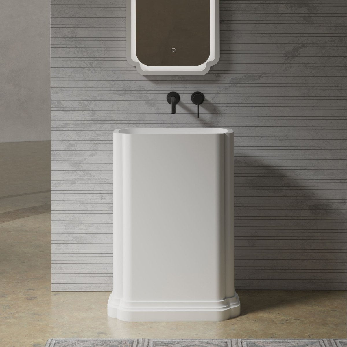CHLOÉ Series pedestal sink for modern bathroom spaces