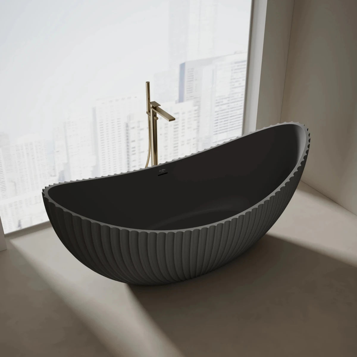 premium double slipper tub with elegant raised ends