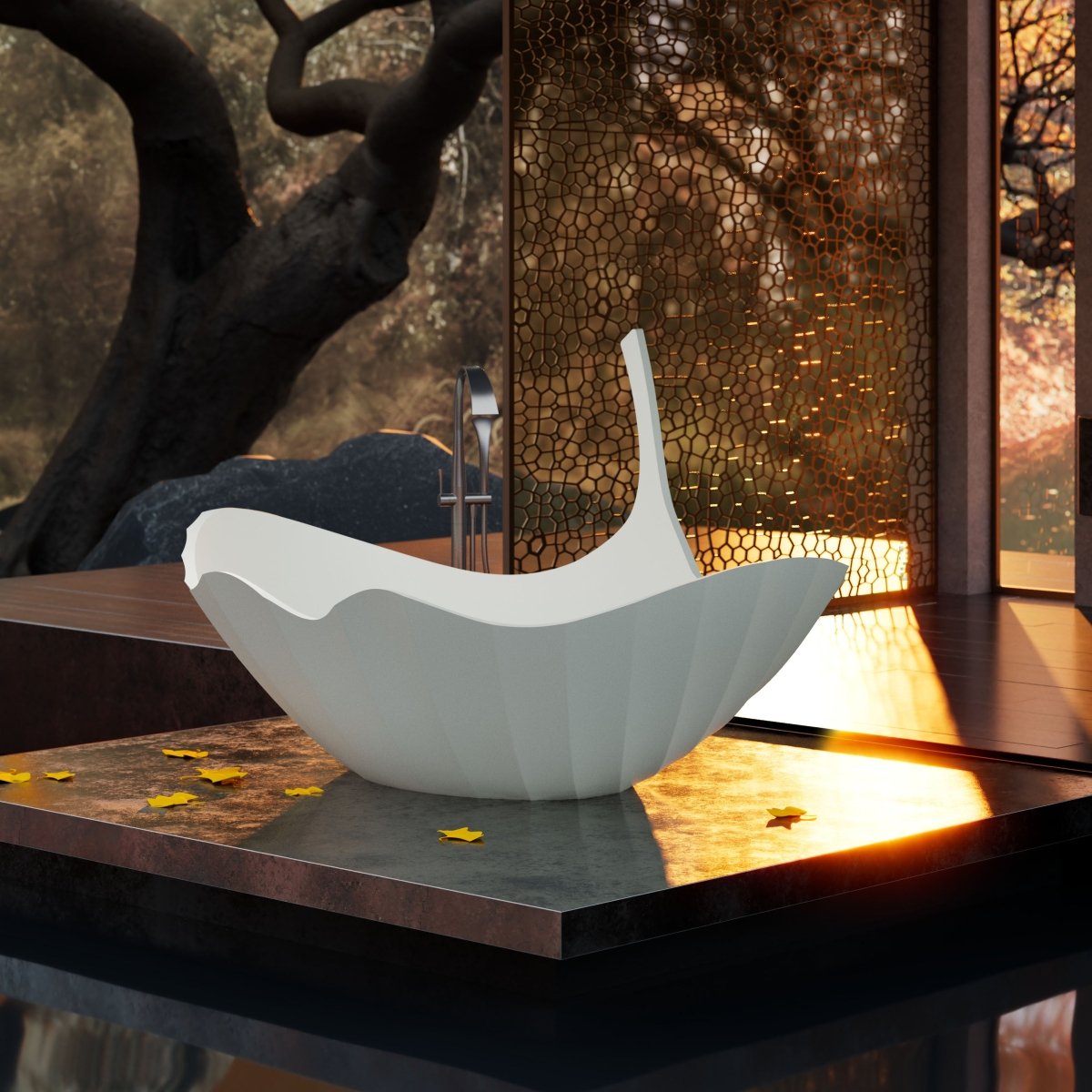 GINKNOVA Series freestanding bathtub with elegant simple structure