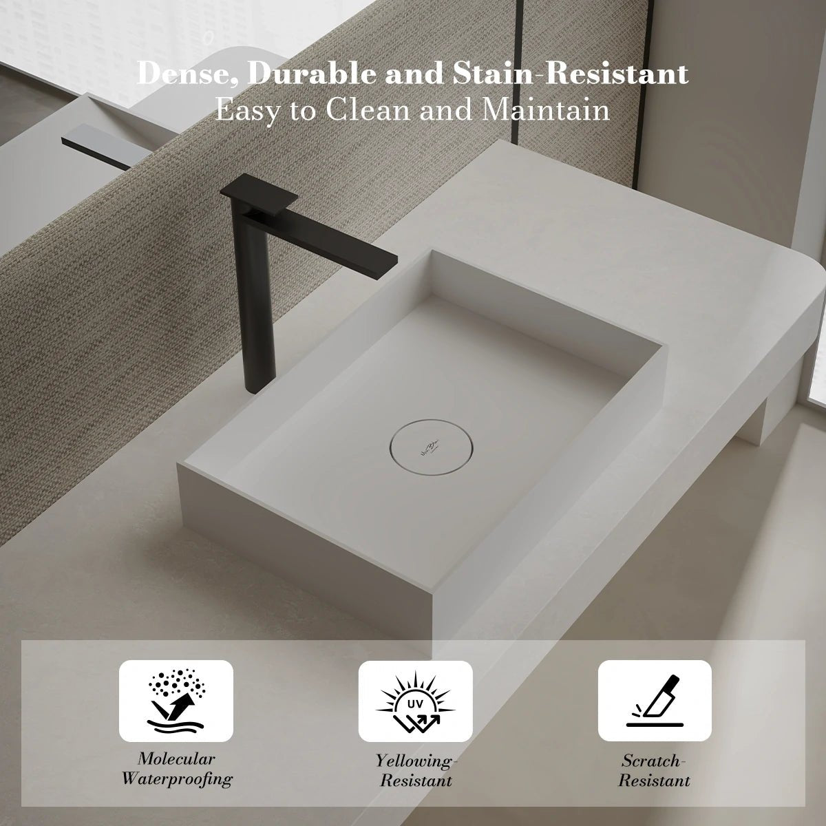 modern solid surface countertop vessel sink