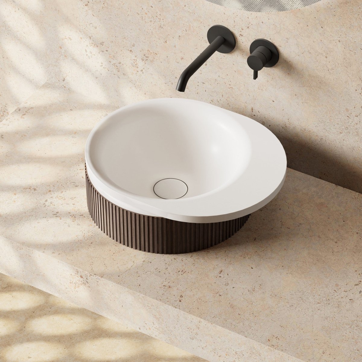 FOREST Series vessel sink with fluted surface design