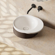 FOREST Series vessel sink with fluted surface design