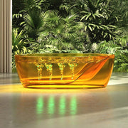 resin double walled bathtub with crystal clear design