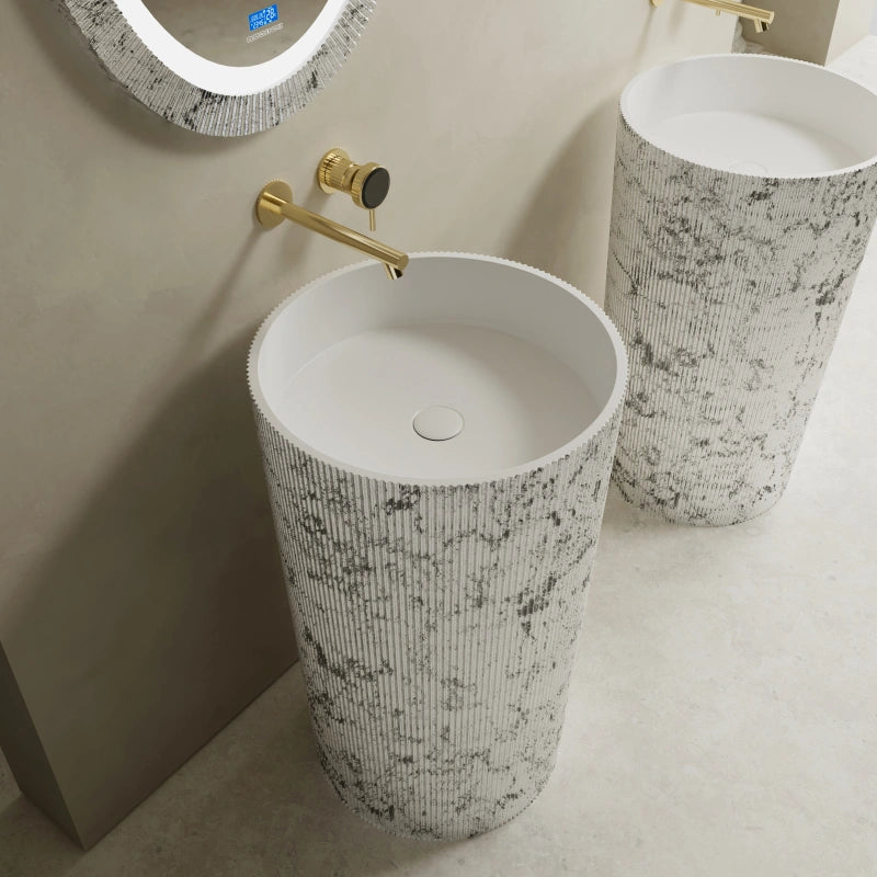 Luxury fluted bathroom basin for contemporary interiors