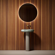 MonBlari CIRCUS Series green marble freestanding pedestal bathroom sink