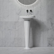 MonBlari VENUS Series marble ruffle bathroom pedestal sink