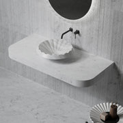 18-inch MonBlari VENUS Series marble ruffle vessel bathroom sink