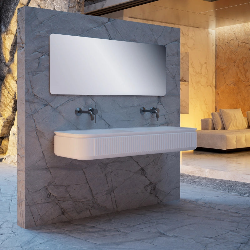 Double Wall Mounted Solid Surface Bathroom Basin