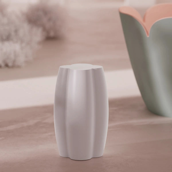 Modern matte white solid surface shower stool for walk-in shower