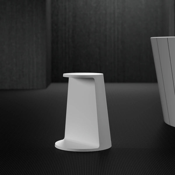 SWING Series minimalist bathroom shower stool with matte white finish