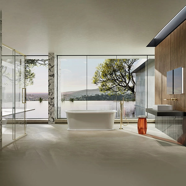 designer acrylic freestanding bathtub center drain