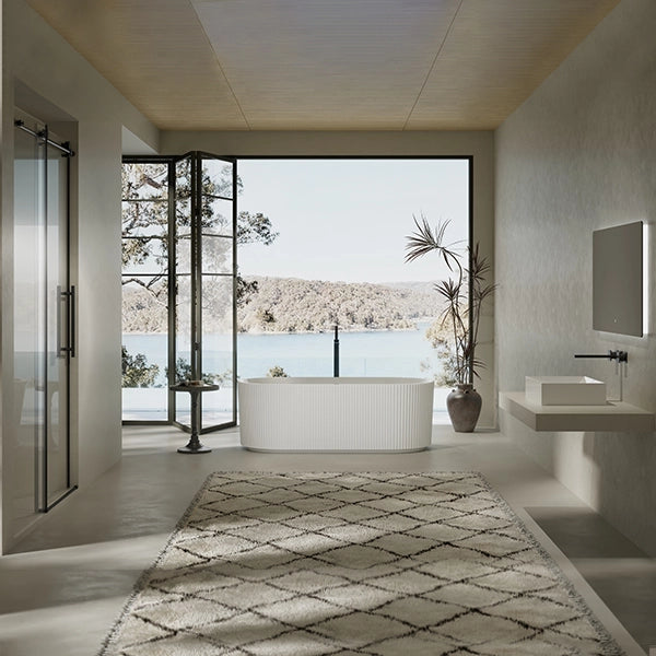 premium acrylic fluted freestanding bathtub soaking tub