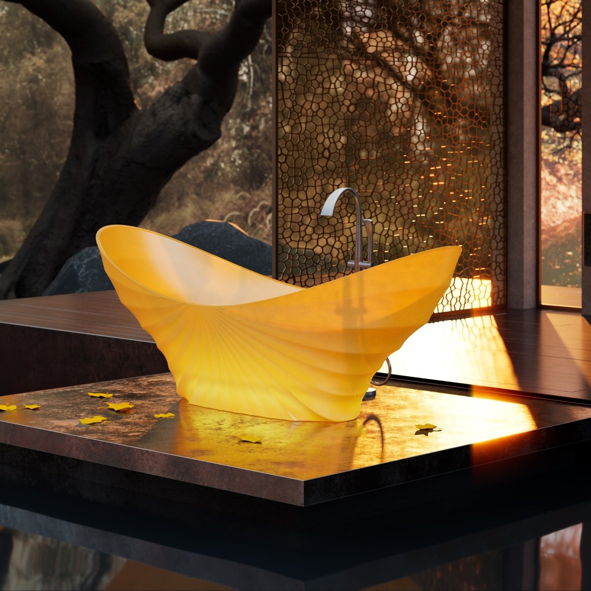 GINKNOVA Series freestanding bathtub with clean minimalist design