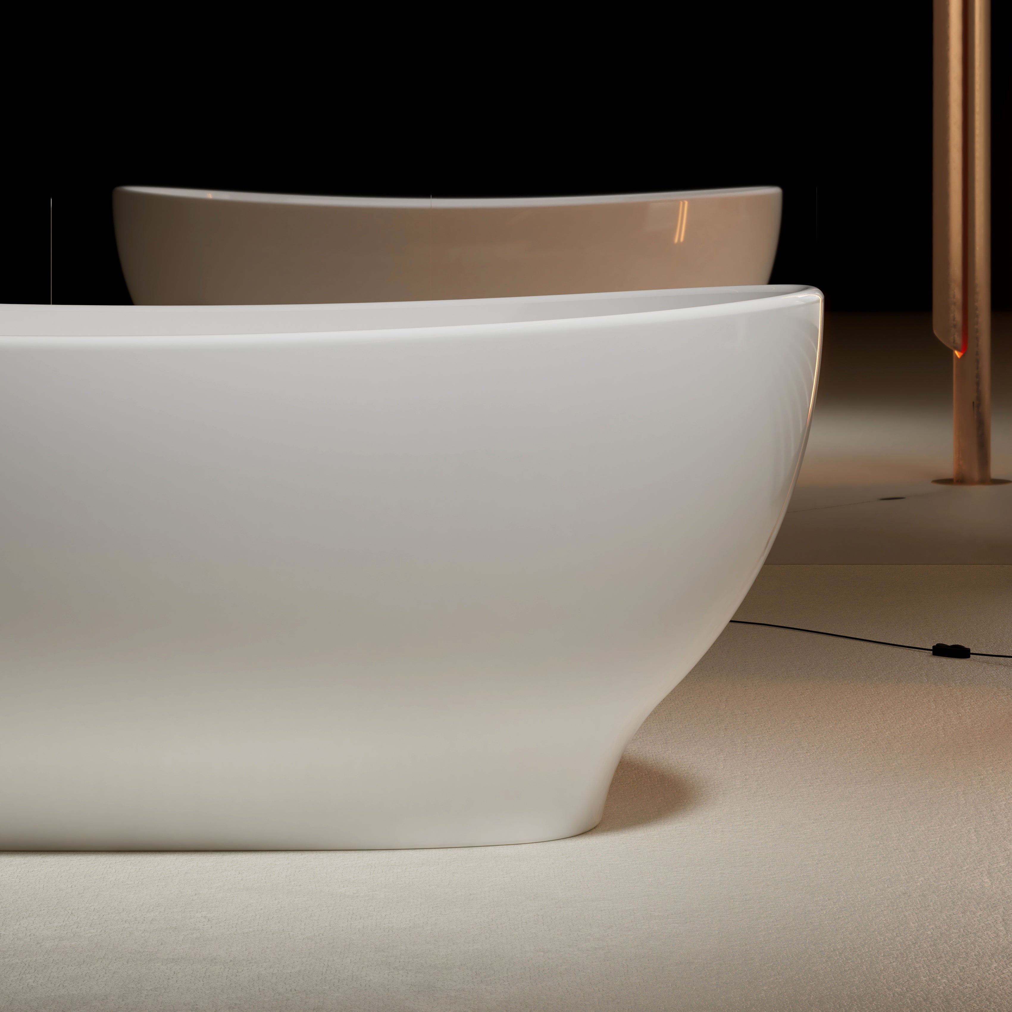 acrylic freestanding bathtub with clean minimalist design