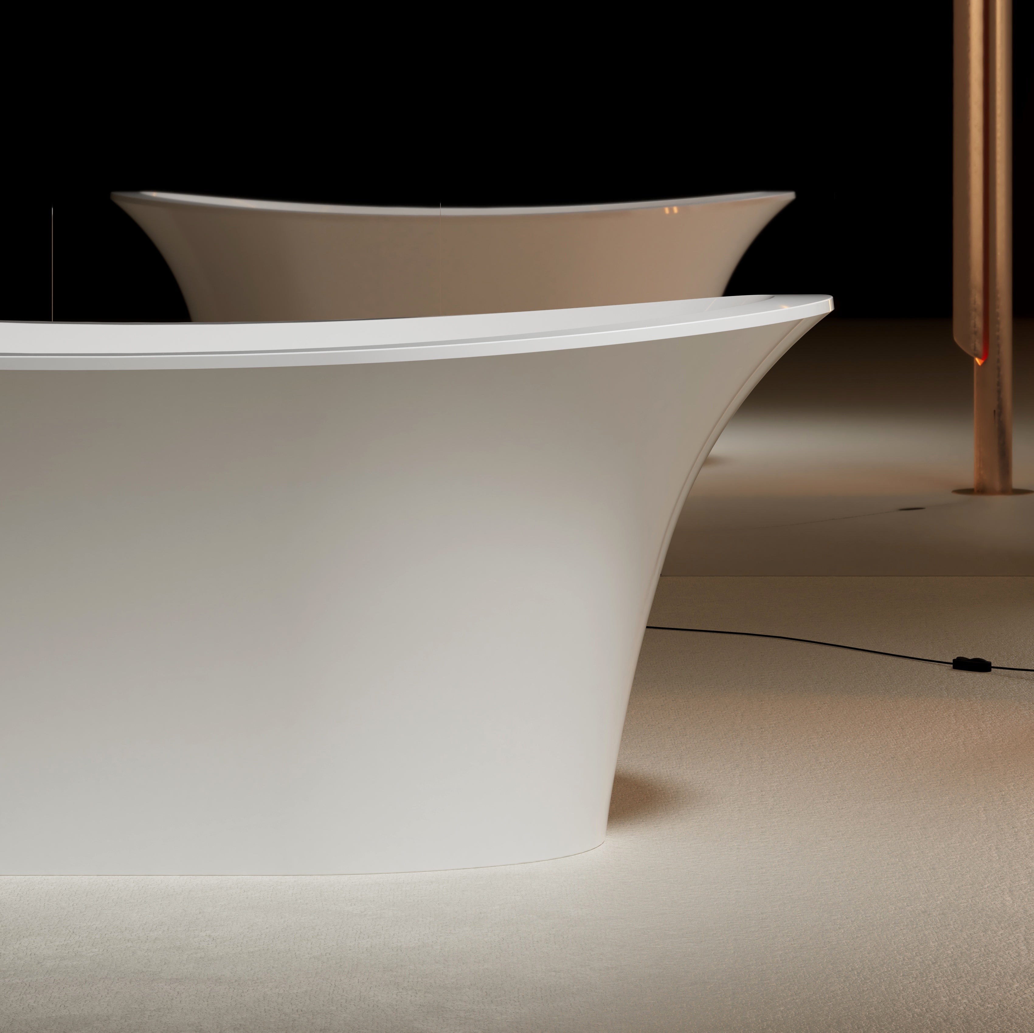 acrylic freestanding bathtub with clean minimalist design