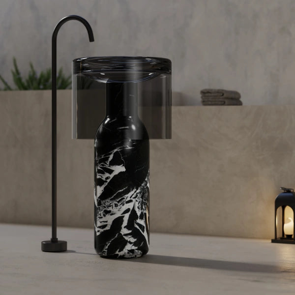 HALO sculptural pedestal sink with transparent acrylic