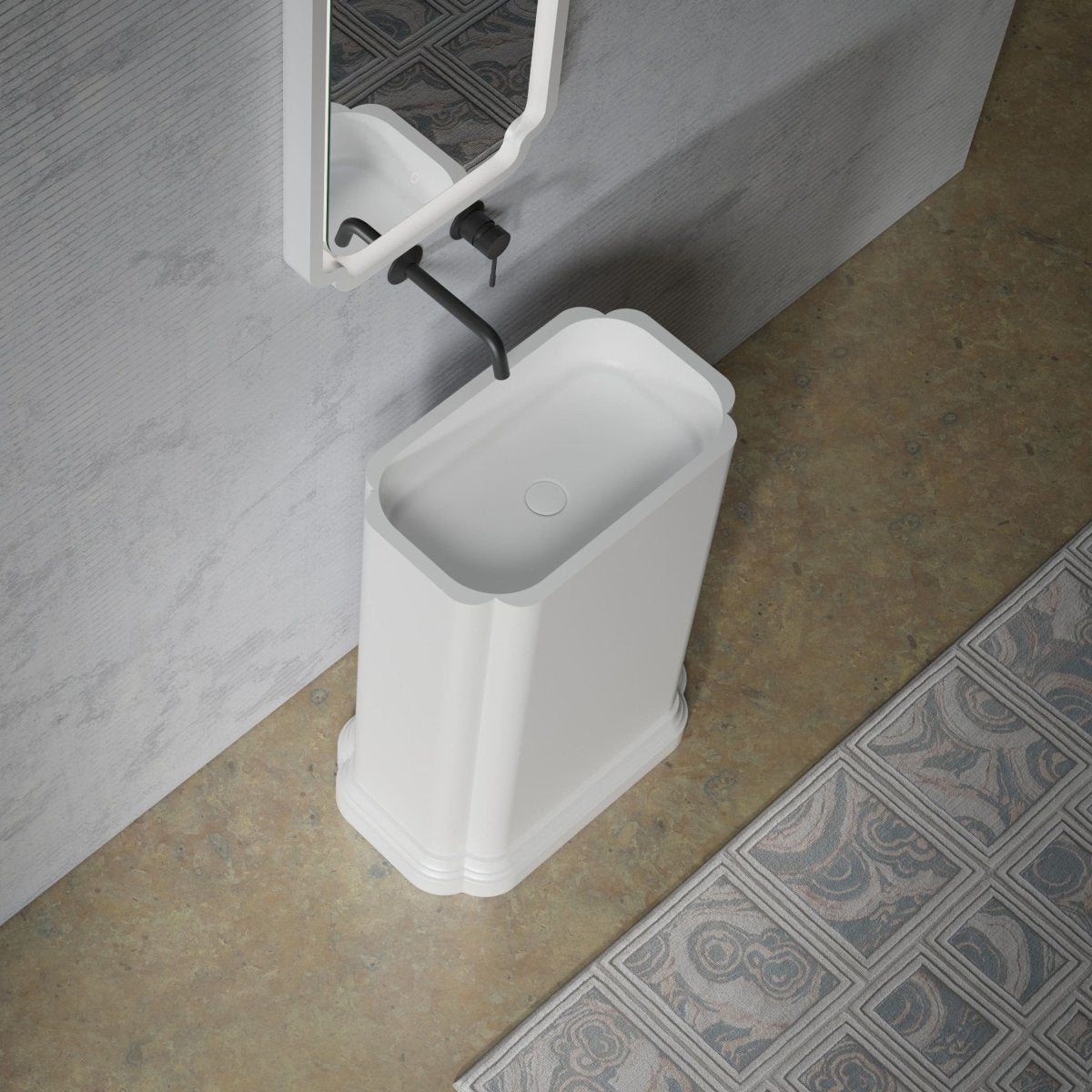 CHLOÉ Series pedestal sink with clean minimalist design