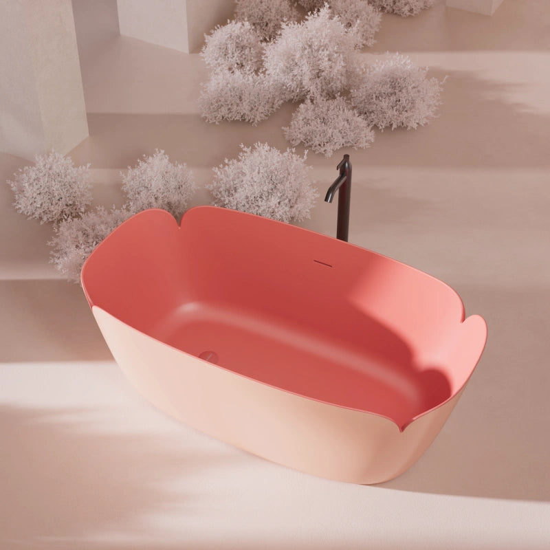 FLOWER Series modern solid surface soaking bathtub