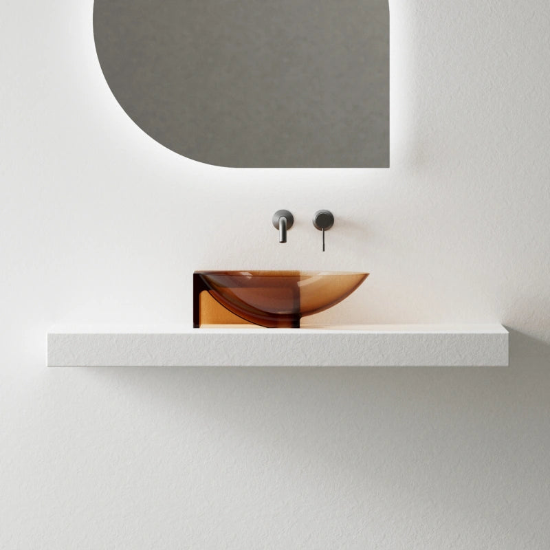 MonBlari modern resin vessel sink with sculptural design