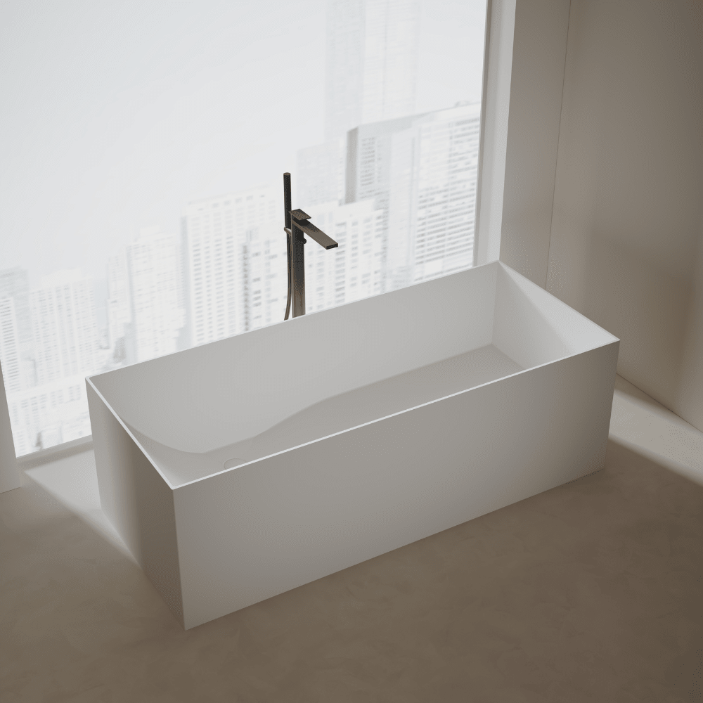 NORMA Series solid surface freestanding bathtub with clean design