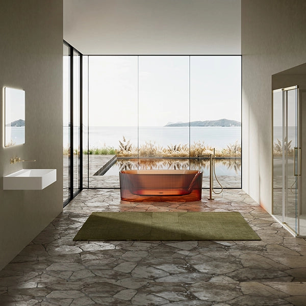 designer resin soaking bathtub premium freestanding tub