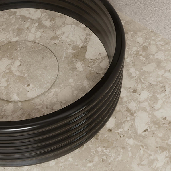MonBlari STRATA Series luxury vessel wash basin with marble texture