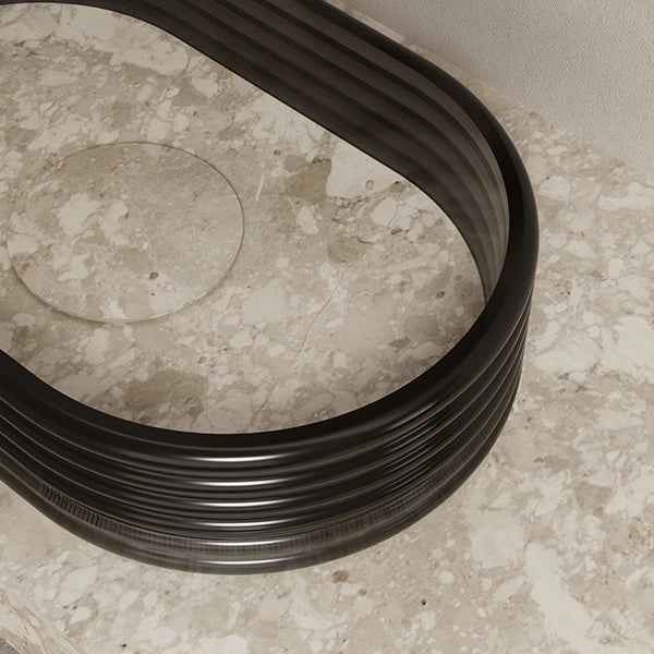 Contemporary starata series bathroom sink with clear acrylic detail