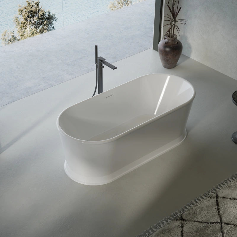 MonBlari luxury acrylic freestanding bathtub with smooth sculptural design