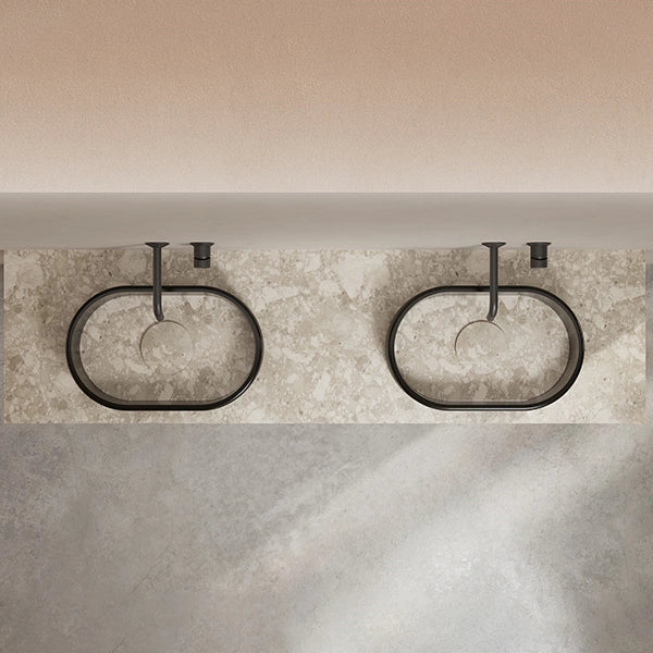 STRATA Series modern countertop basin with clear acrylic design