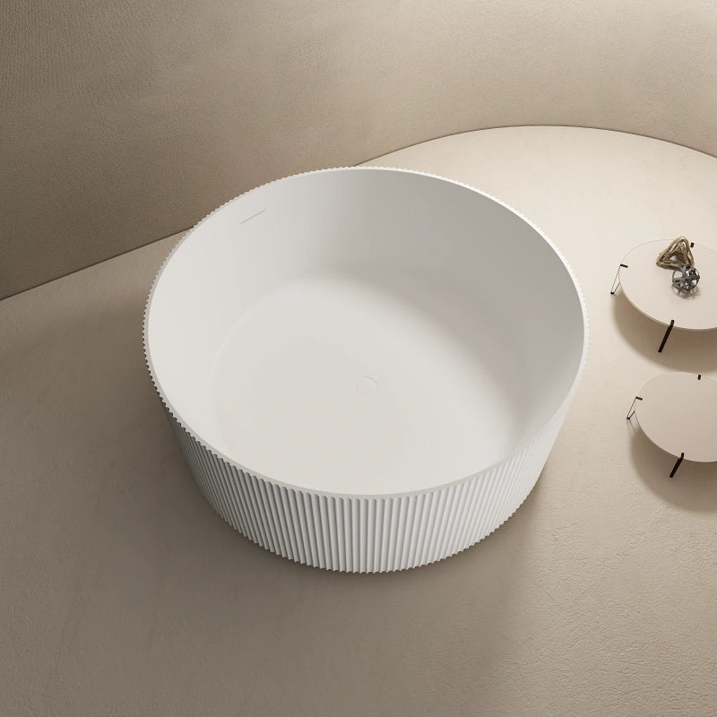 MonBlari solid surface round soaking tub for modern bathroom