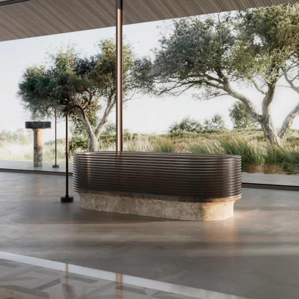 MonBlari sculptural marble bathtub for contemporary bathroom