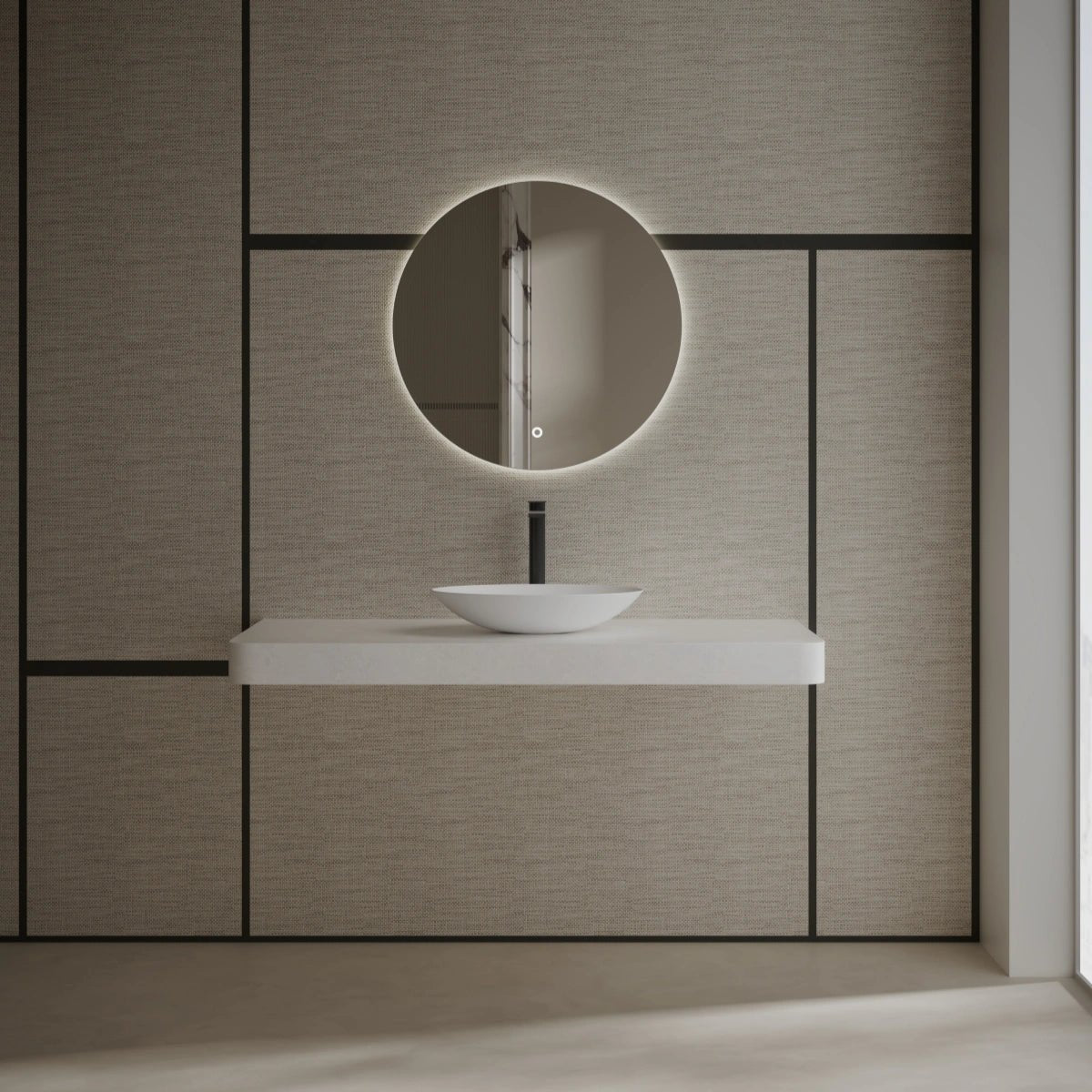Modern matte white solid surface wash basin oval design