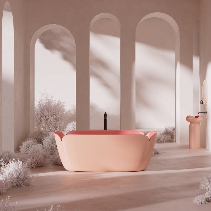 FLOWER Series solid surface freestanding bathtub