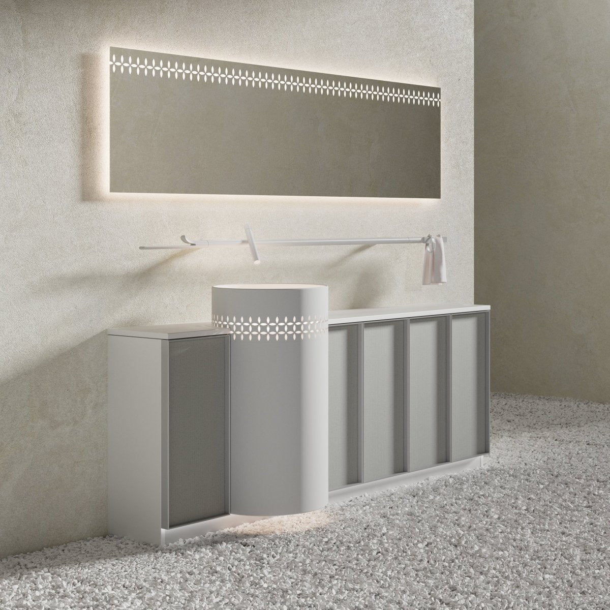 Linglong Series bathroom cabinet set designed for contemporary bathrooms
