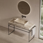 MonBlari premium natural marble basin with stainless steel frame
