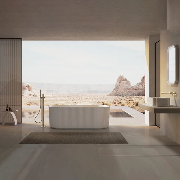 modern acrylic ribbed bath tub freestanding bathtub