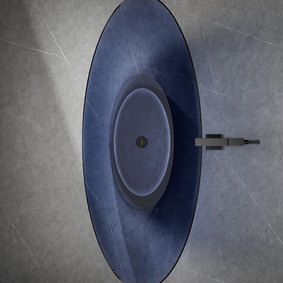 blue resin soaking bathtub for comfortable bathing
