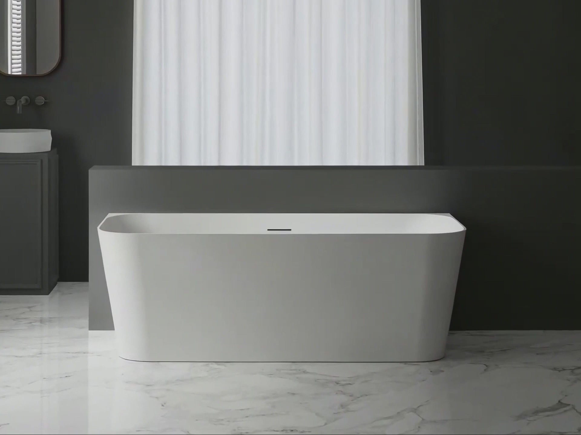 Load video: Monblari Acrylic Bathtubs Rectangular White Tub