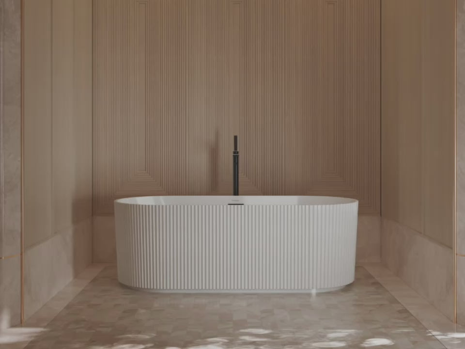 Load video: 55-71 Inch MonBlari Acrylic Freestanding Bathtub