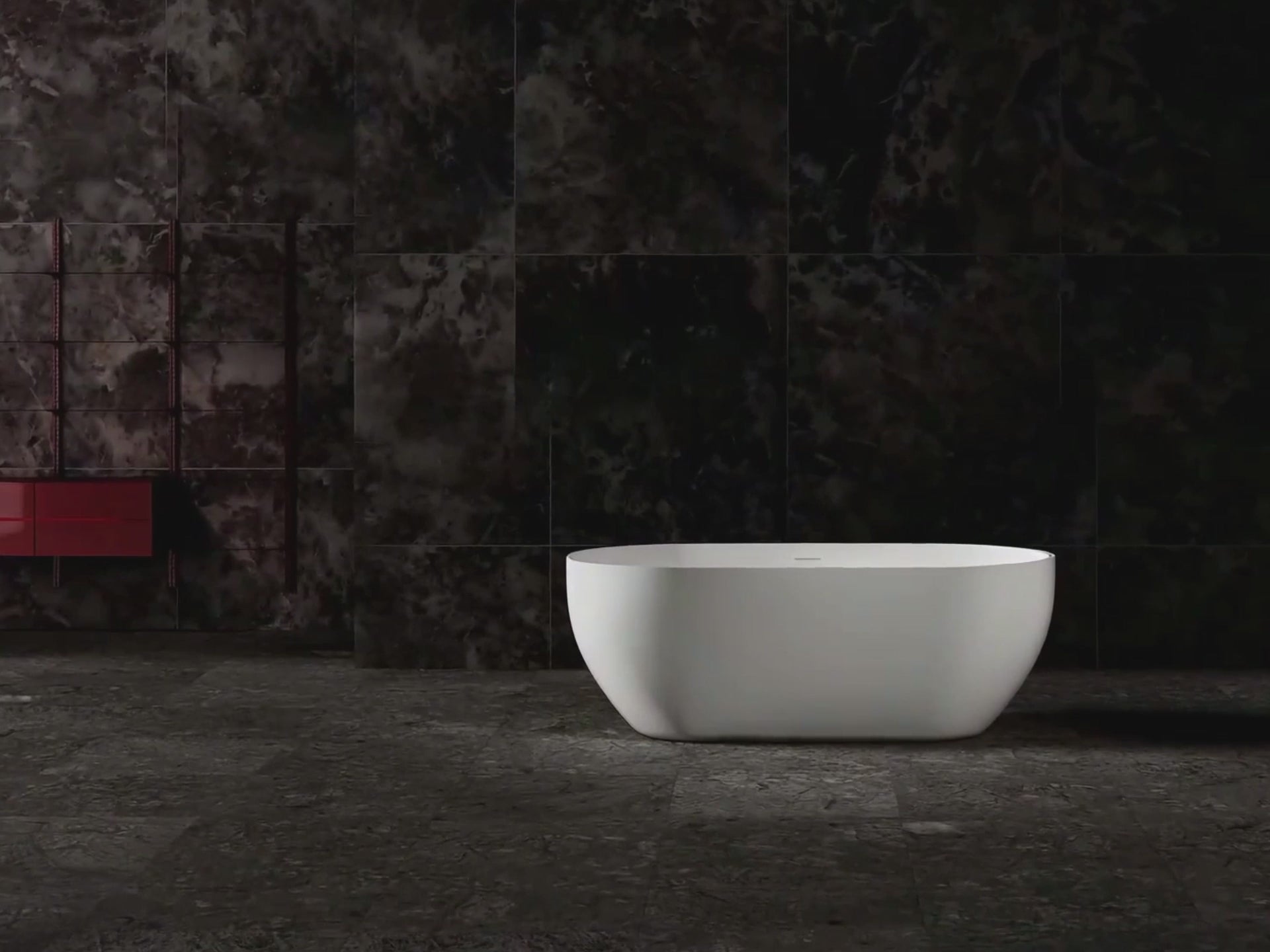 Load video: 59-67 Inch MonBlari Solid Surface Freestanding Bathtub