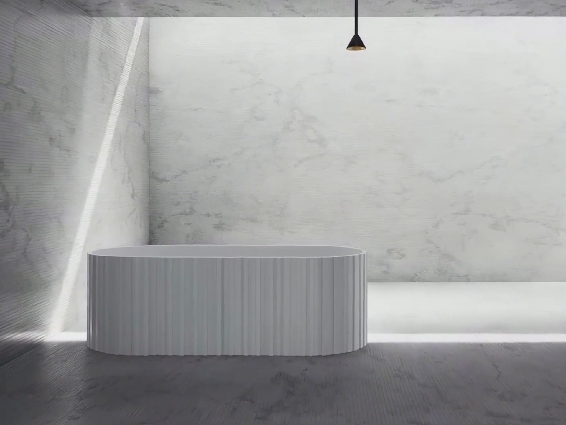 Load video: 67 Inch MonBlari Solid Surface Freestanding Buthtub