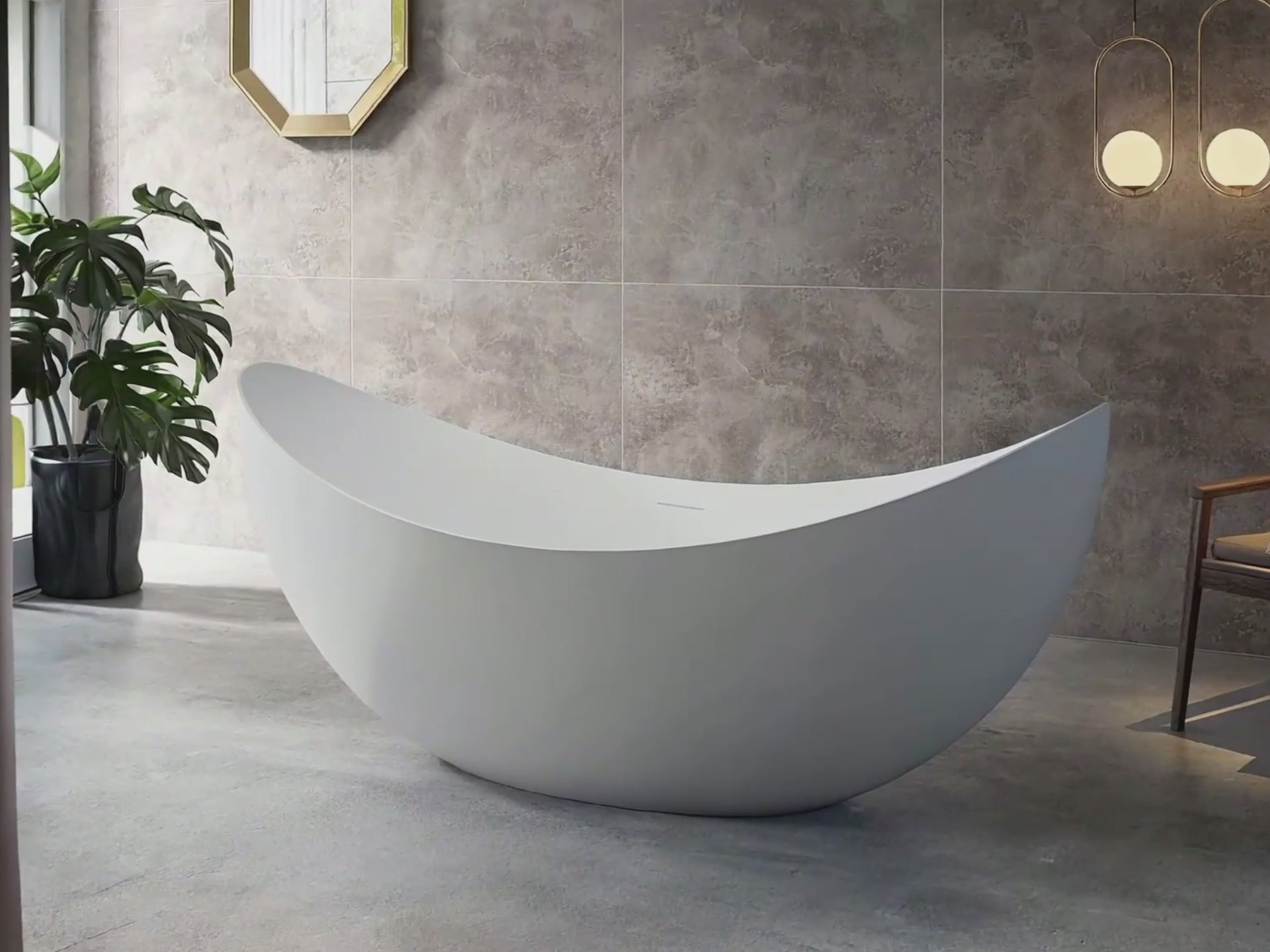 Load video: 71 Inch MonBlari Acrylic Freestanding Bathtub